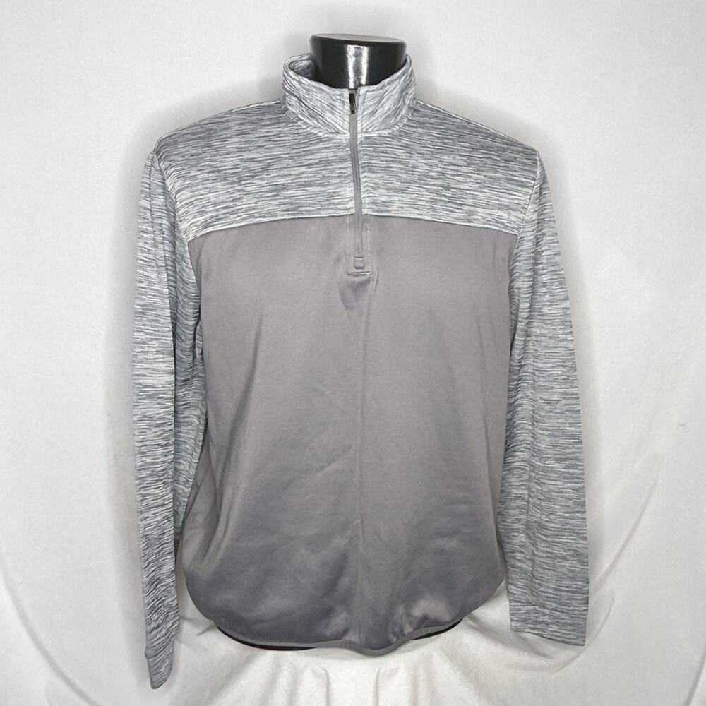 Tek Gear Men's Sweaters 1/4 Zip Fleece Pullover Gray XXL
